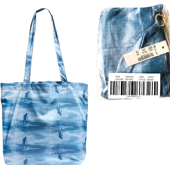 Madewell The Recycled Reusable Tote in Wave Rider - Picture 2 of 4